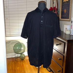 Murano liquid luxury slim fit polo in black size XL